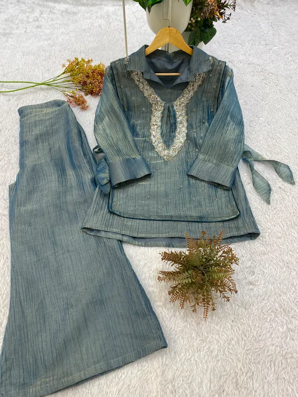 Designer_Shirt_Pant_with_Hand_Embroidered_Shrug