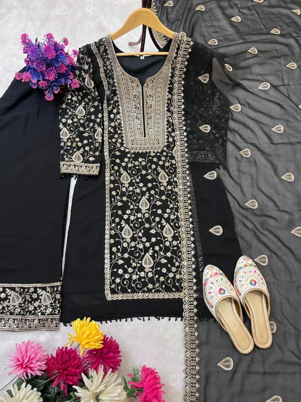 Designer_Wear_Sequence_Embroidery_on_Star_Fox_Georgette_Top_and_Plazzo_with_Dupatta