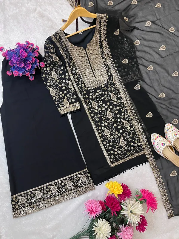 Designer_Wear_Sequence_Embroidery_on_Star_Fox_Georgette_Top_and_Plazzo_with_Dupatta