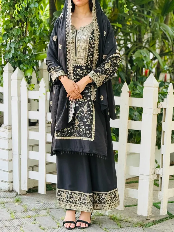 Designer_Wear_Sequence_Embroidery_on_Star_Fox_Georgette_Top_and_Plazzo_with_Dupatta
