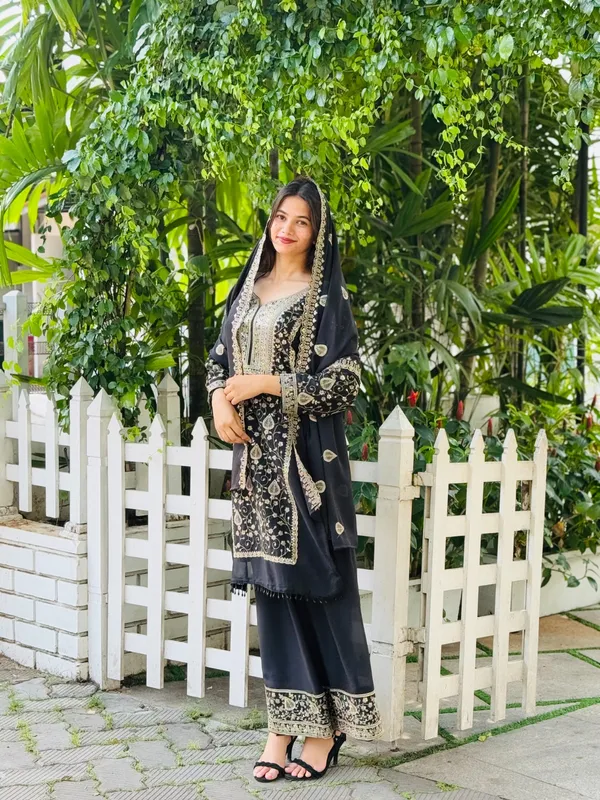 Designer_Wear_Sequence_Embroidery_on_Star_Fox_Georgette_Top_and_Plazzo_with_Dupatta