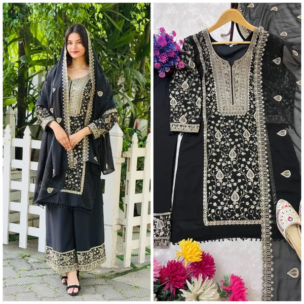Designer_Wear_Sequence_Embroidery_on_Star_Fox_Georgette_Top_and_Plazzo_with_Dupatta