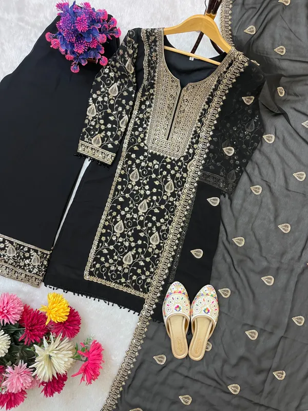 Designer_Wear_Sequence_Embroidery_on_Star_Fox_Georgette_Top_and_Plazzo_with_Dupatta