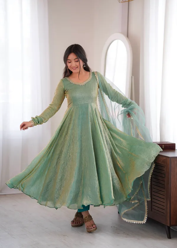 Doremon_Crush_Real_Mirror_Work_Gown_Set_with_Dupatta