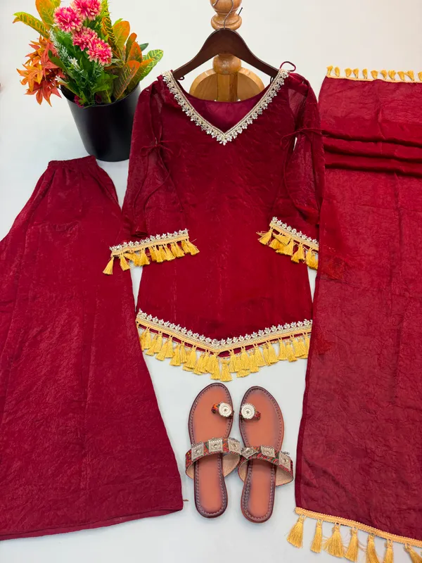 Doremon_Crush_Real_Mirror_Work_Top_Plazzo_Dupatta_Set