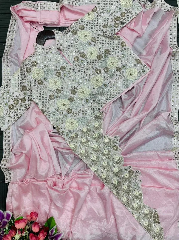 Embroidery_Cording_Work_Ready-to-Wear_Saree_with_Full_Koti