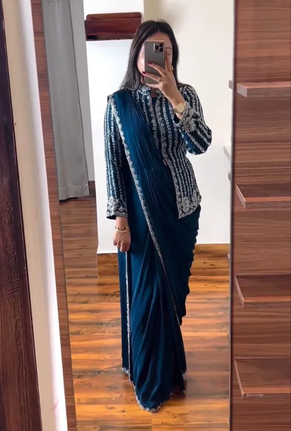Embroidery_Cording_Work_Ready-to-Wear_Saree_with_Jacket