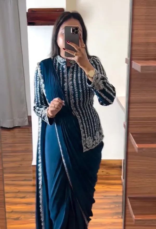 Embroidery_Cording_Work_Ready-to-Wear_Saree_with_Jacket