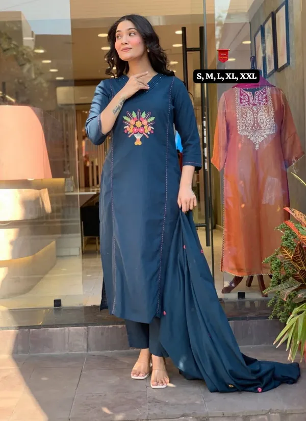 Exclusive_Eid_Special_Heavy_Rayon_Slub_Kurti_Pant_Dupatta_Set