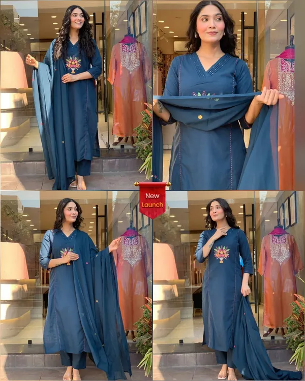Exclusive_Eid_Special_Heavy_Rayon_Slub_Kurti_Pant_Dupatta_Set