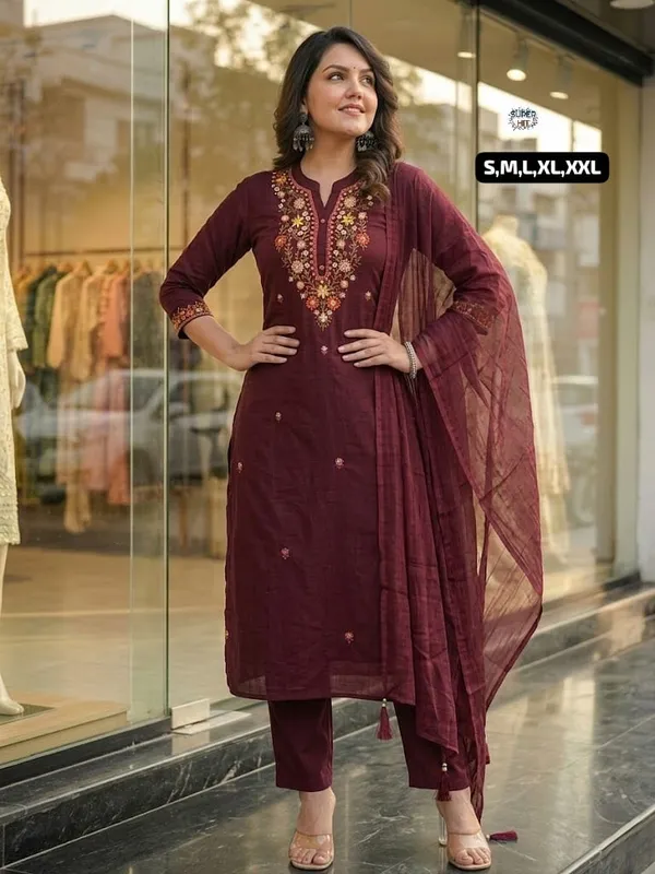 Exclusive_Summer_Special_Rayon_Slub_Kurti_Pant_Dupatta_Set