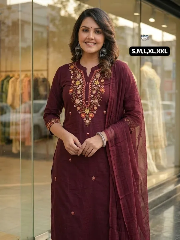 Exclusive_Summer_Special_Rayon_Slub_Kurti_Pant_Dupatta_Set