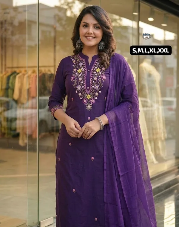 Exclusive_Summer_Special_Rayon_Slub_Kurti_Pant_Dupatta_Set