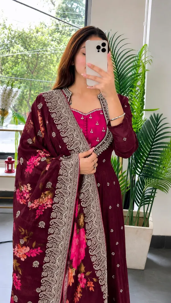 Fancy_Embroidery_Sequence_with_Coding_Work_Anarkali_Gown_Set