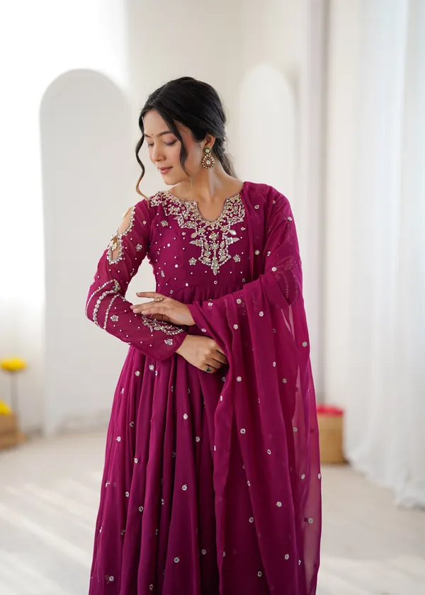 Faux_Georgette_Embroidery_Gown_Set_with_Dupatta
