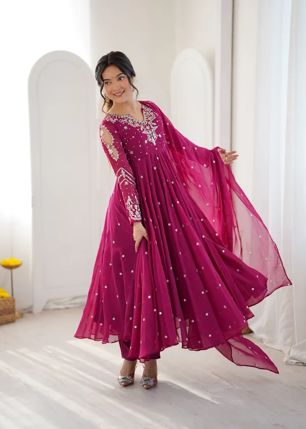 Faux_Georgette_Embroidery_Gown_Set_with_Dupatta
