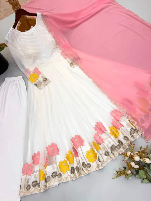 Faux_Georgette_Embroidery_Gown_Set_with_Dupatta