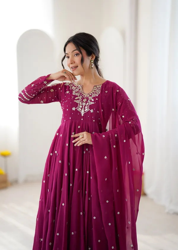 Faux_Georgette_Embroidery_Gown_Set_with_Dupatta