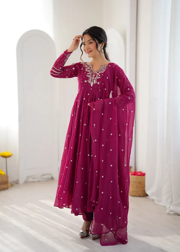 Faux_Georgette_Embroidery_Gown_Set_with_Dupatta