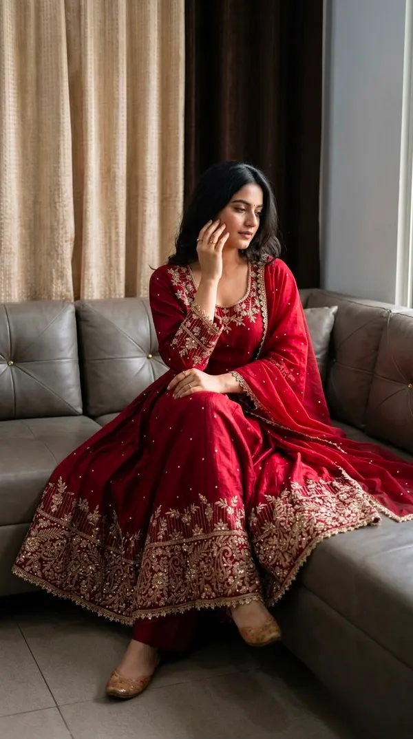 Faux_Georgette_Embroidery_Gown_and_Dupatta_Set
