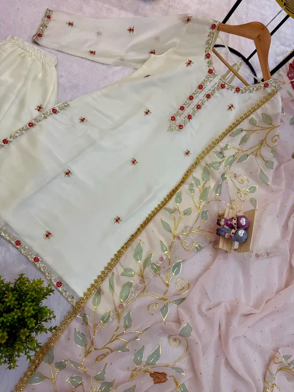 Faux_Georgette_Embroidery_Kurti_Plazzo_Dupatta_Set