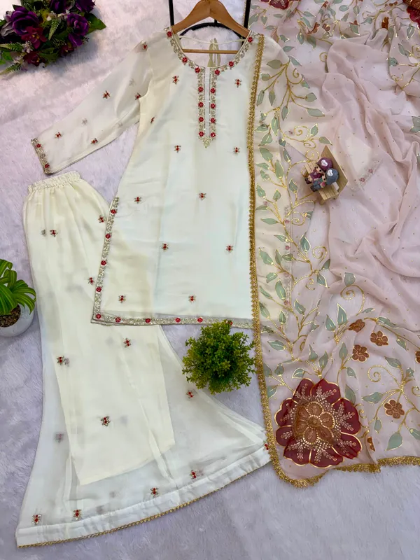 Faux_Georgette_Embroidery_Kurti_Plazzo_Dupatta_Set