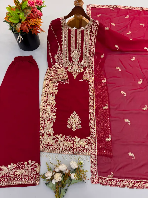 Faux_Georgette_Heavy_Embroidery_Sequence_Work_Set