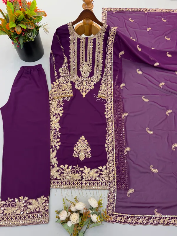 Faux_Georgette_Heavy_Embroidery_Sequence_Work_Set