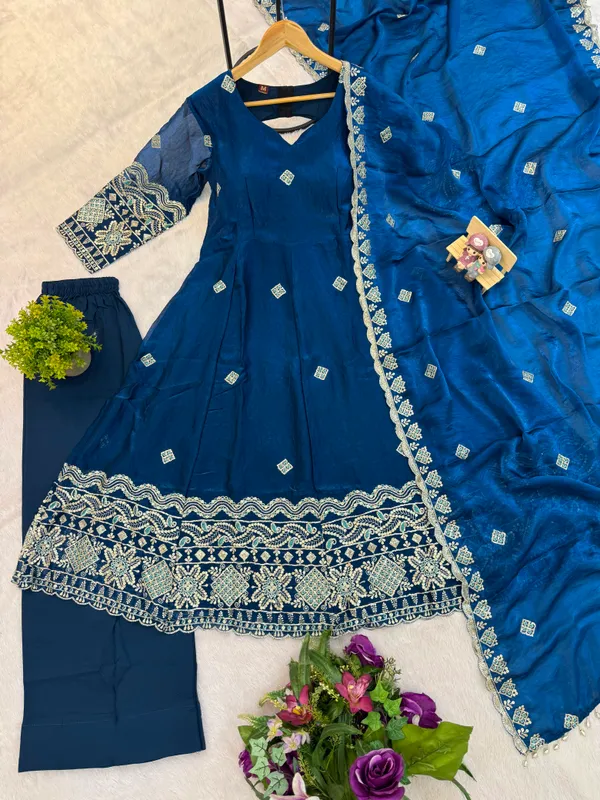 Fendy_Satin_Heavy_Embroidery_Gown_Plazzo_Dupatta_Set