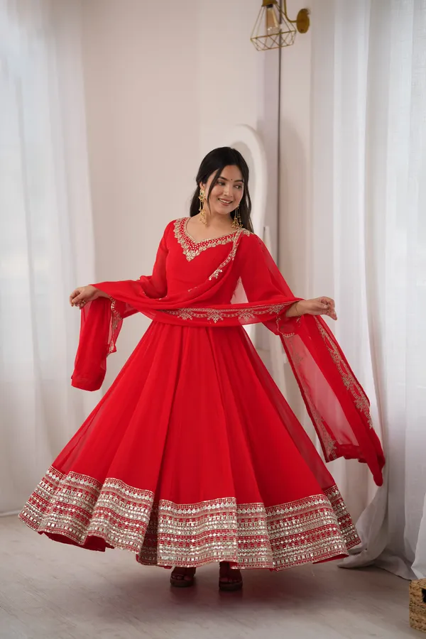 Festival_Special_Heavy_Georgette_Paper_Mirror_Embroidery_Gown_Set