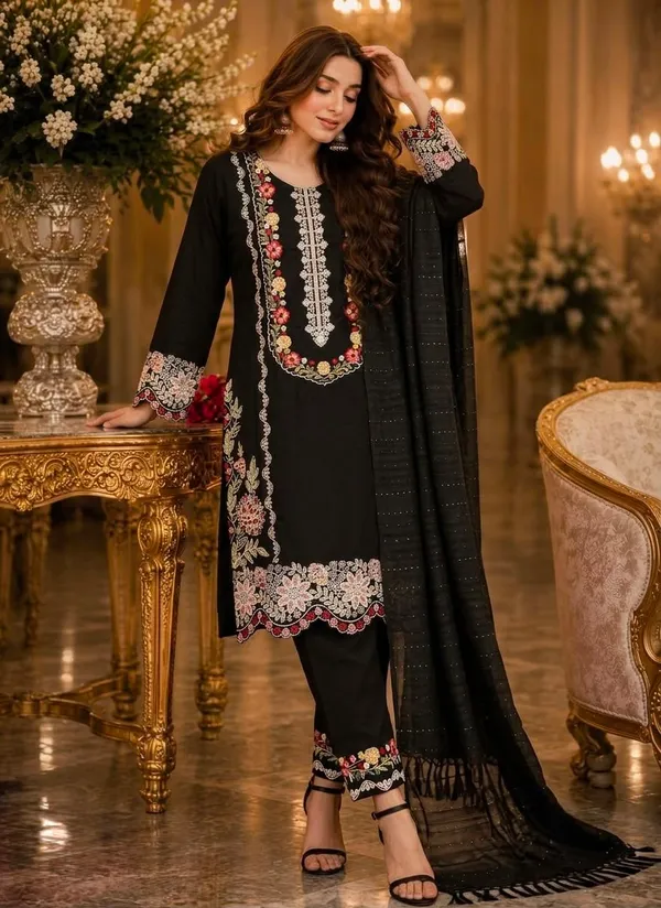Magnetic_Satin_Rayon_Kurti_Suits_Set_With_Thread_Work_And_Viscose_Dupatta_For_Party_Wear