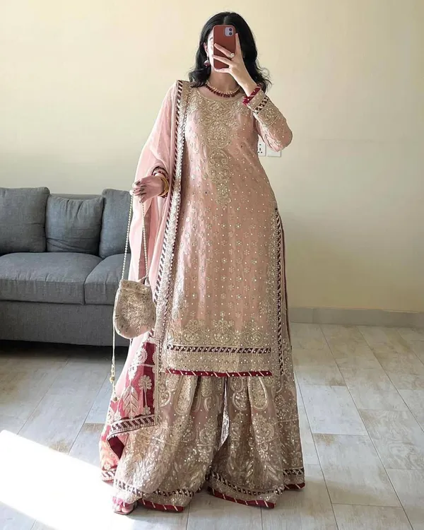Fox_Georgette_Embroidery_Codding_Sequence_Sharara_Set
