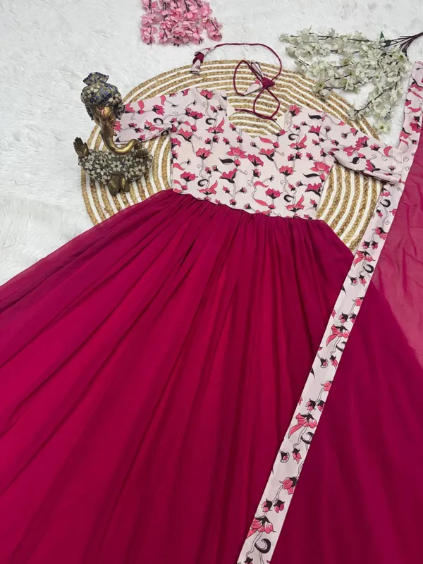 Fox_Georgette_Kalamkari_Traditional_Outfit_with_Dupatta