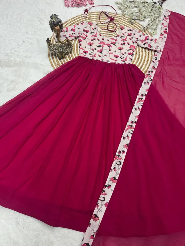 Fox_Georgette_Kalamkari_Traditional_Outfit_with_Dupatta