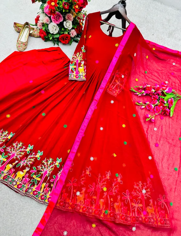 Fox_Georgette_Shine_Embroidery_Gown_Pent_Dupatta_Set