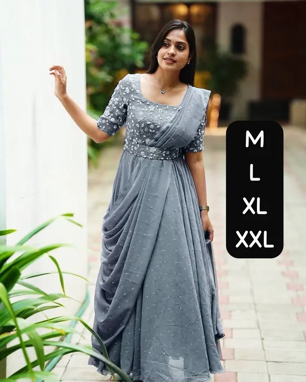 Georgette_Gown_with_Attached_Dupatta_&_Belt