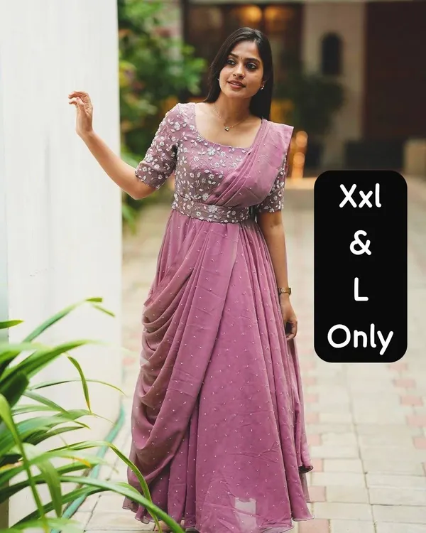 Georgette_Gown_with_Attached_Dupatta_&_Belt