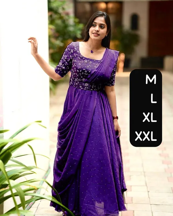 Georgette_Gown_with_Attached_Dupatta_&_Belt