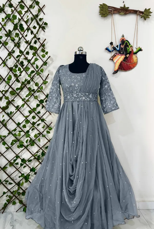 Georgette_Gown_with_Attached_Dupatta_&_Belt