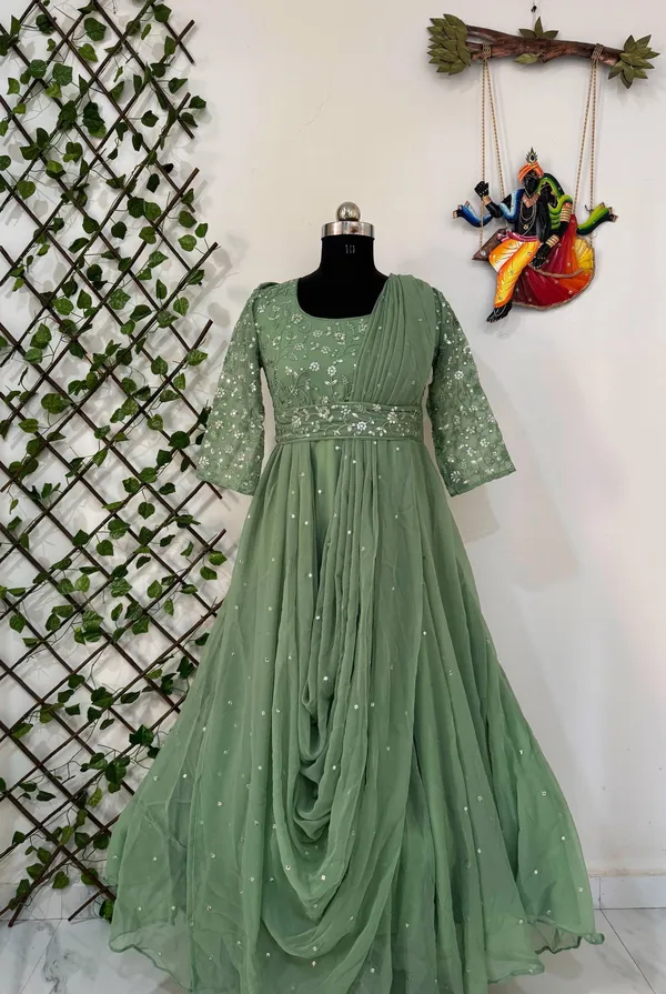 Georgette_Gown_with_Attached_Dupatta_&_Belt