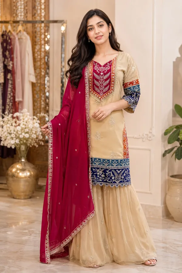 Heavy_3_Pieces_Suit_Pair_with_Embroidery_Work_&_Fancy_Lace