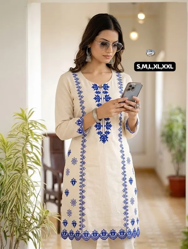 Heavy_Chanderi_Silk_Embroidered_Kurti_Set