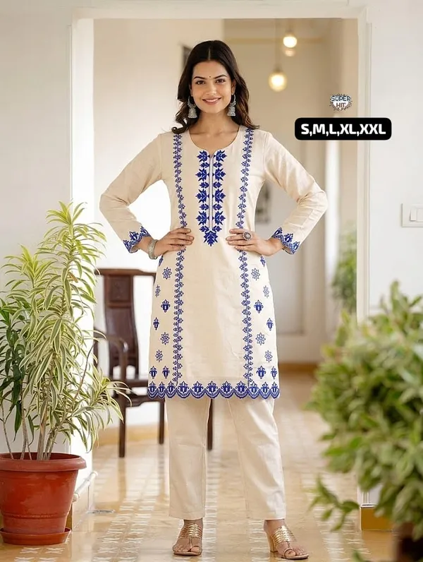 Heavy_Chanderi_Silk_Embroidered_Kurti_Set