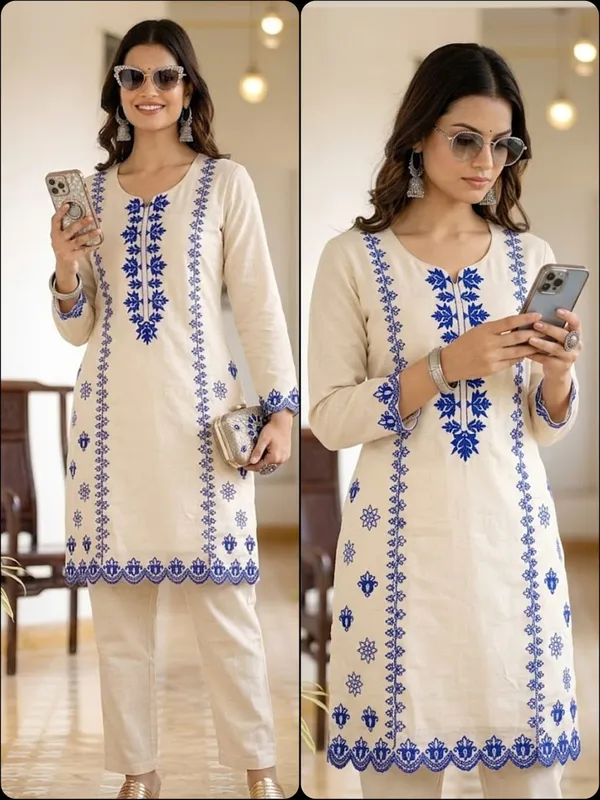 Heavy_Chanderi_Silk_Embroidered_Kurti_Set
