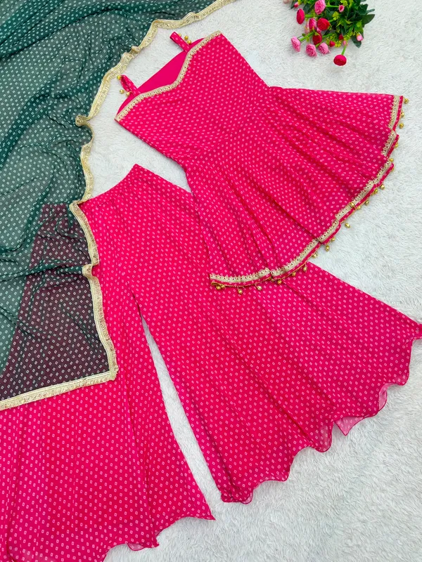 Heavy_Faux_Georgette_Bandhej_Print_Kediya_Plazzo_Dupatta_Set