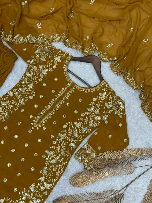 Heavy_Faux_Georgette_Embroidered_Top-Plazzo_and_Dupatta_Set
