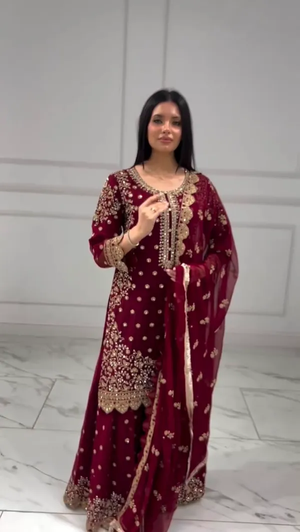 Heavy_Faux_Georgette_Embroidered_Top-Plazzo_and_Dupatta_Set