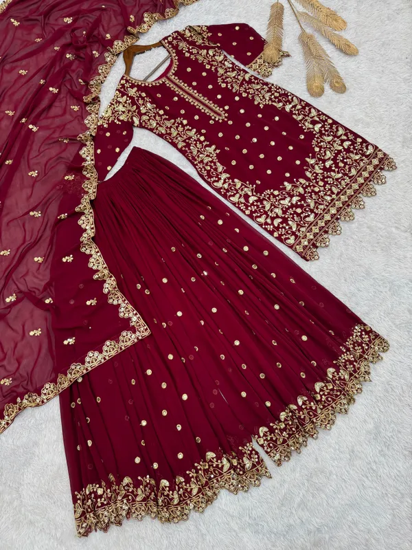 Heavy_Faux_Georgette_Embroidered_Top-Plazzo_and_Dupatta_Set