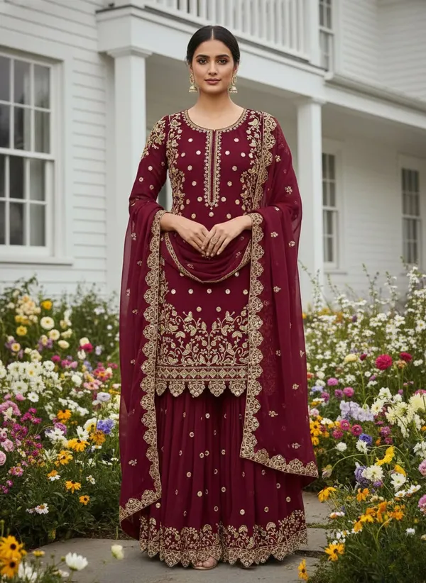 Heavy_Faux_Georgette_Embroidered_Top-Plazzo_and_Dupatta_Set