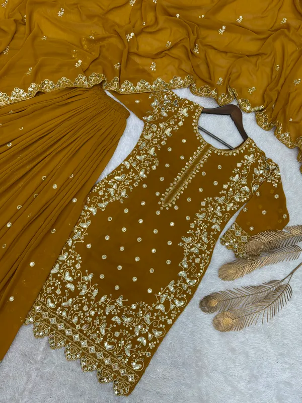 Heavy_Faux_Georgette_Embroidered_Top-Plazzo_and_Dupatta_Set